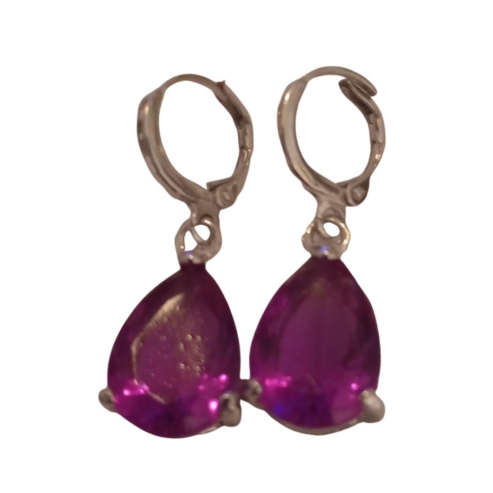 Amethyst Lock Hoop Earrings